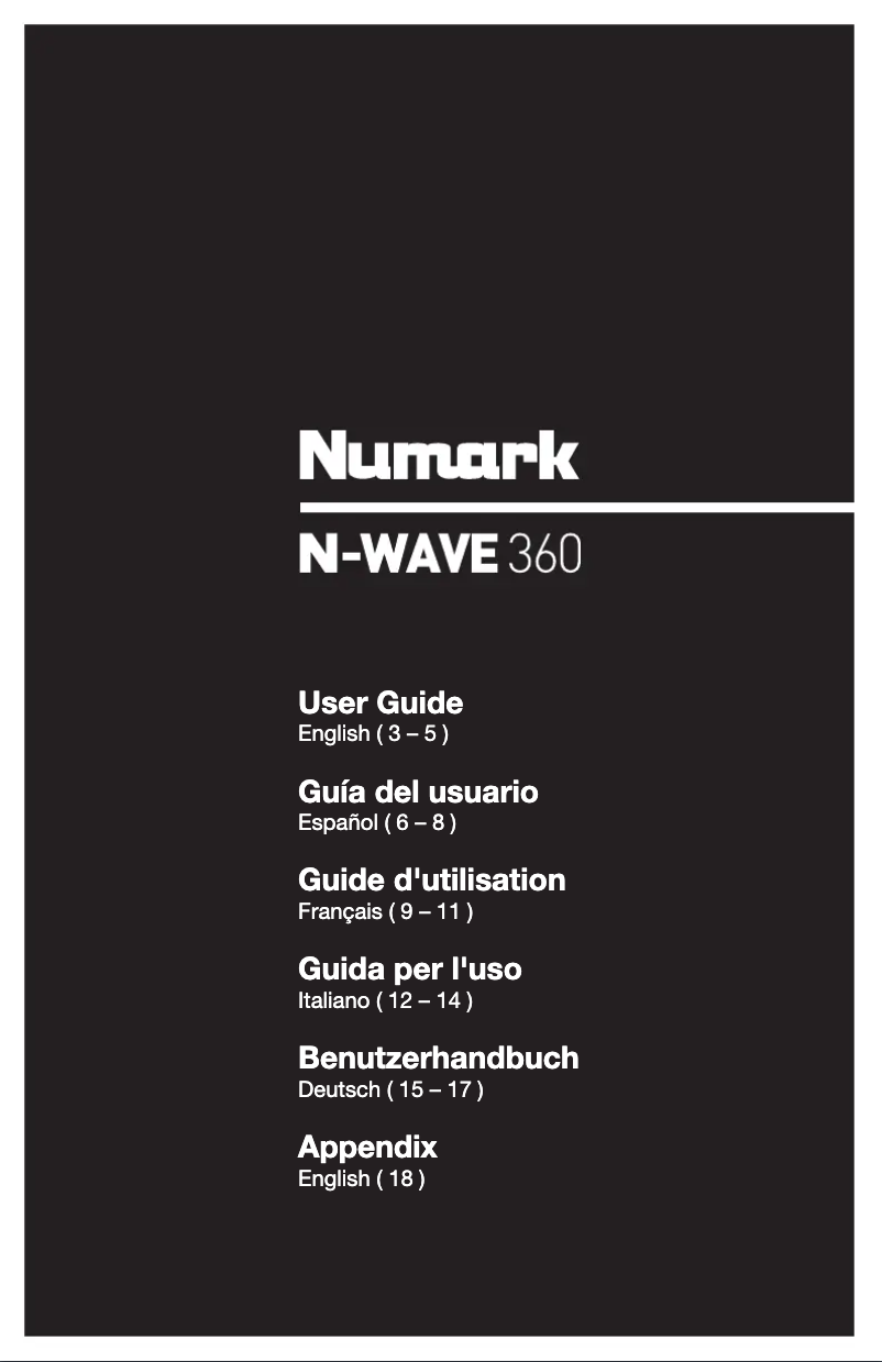 Page 1 de la notice Manuel utilisateur Numark N-Wave 580