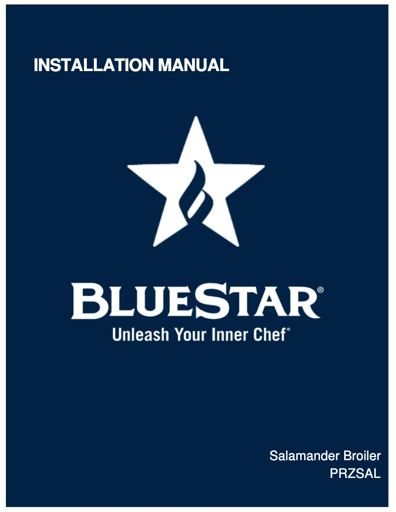 Página 1 del manual Guía de instalación BlueStar PRZSAL24V2