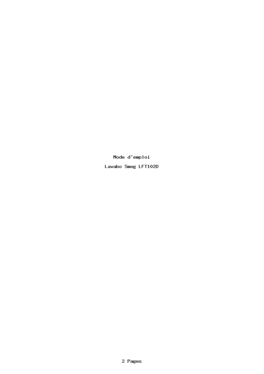 Page 1 de la notice Mode d'emploi Smeg LFT102D