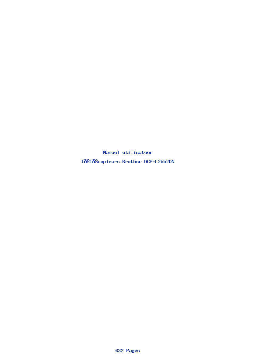 Page 1 de la notice Manuel utilisateur Brother DCP-L2552DN