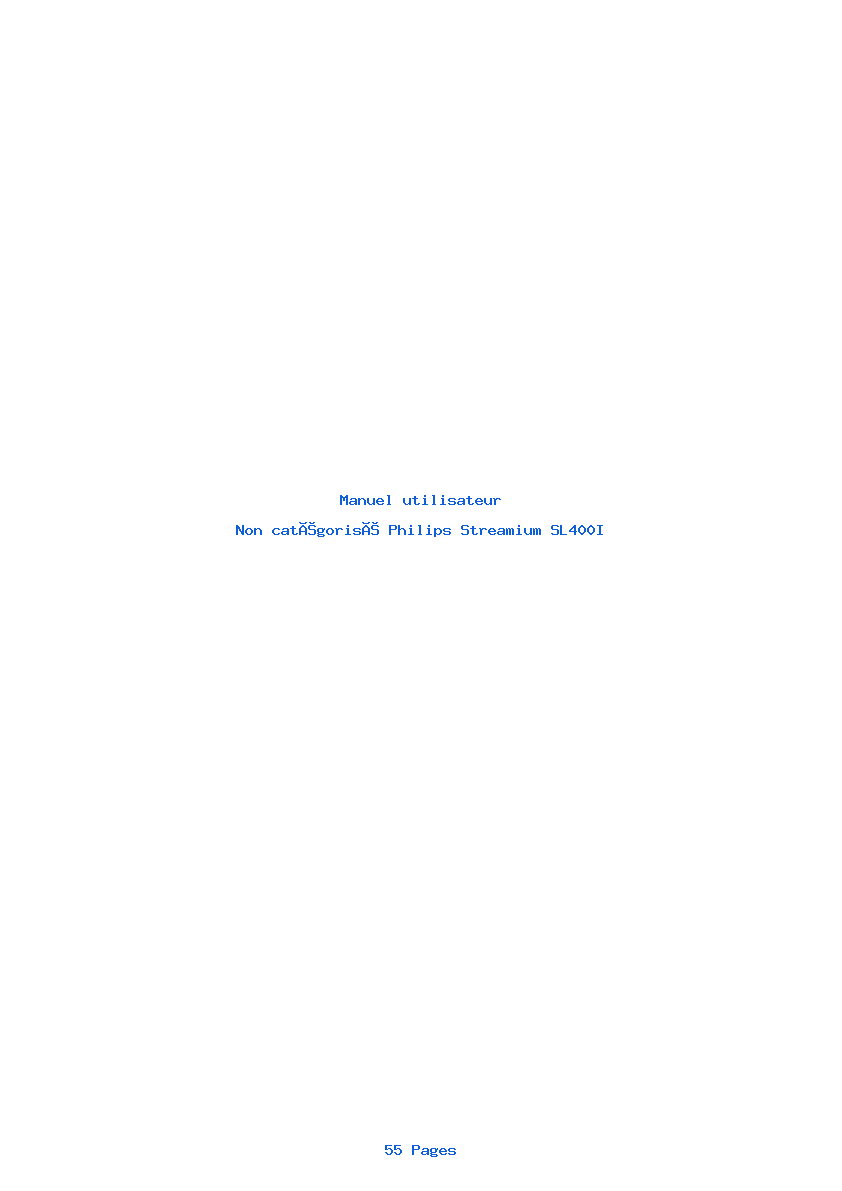 Page 1 de la notice Manuel utilisateur Philips Streamium SL400I