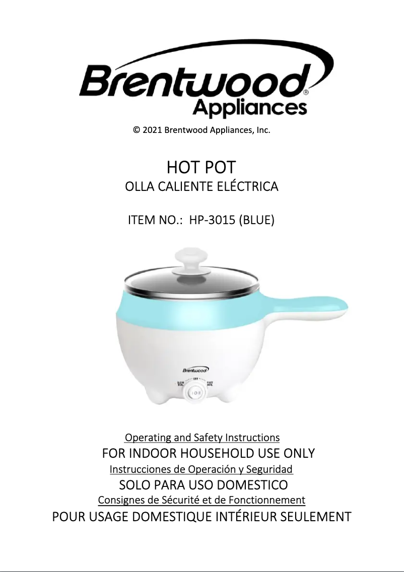 Page 1 de la notice Manuel utilisateur Brentwood HP-3015