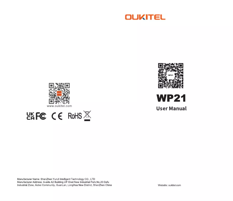 Page 1 of the manual User Manual Oukitel WP21