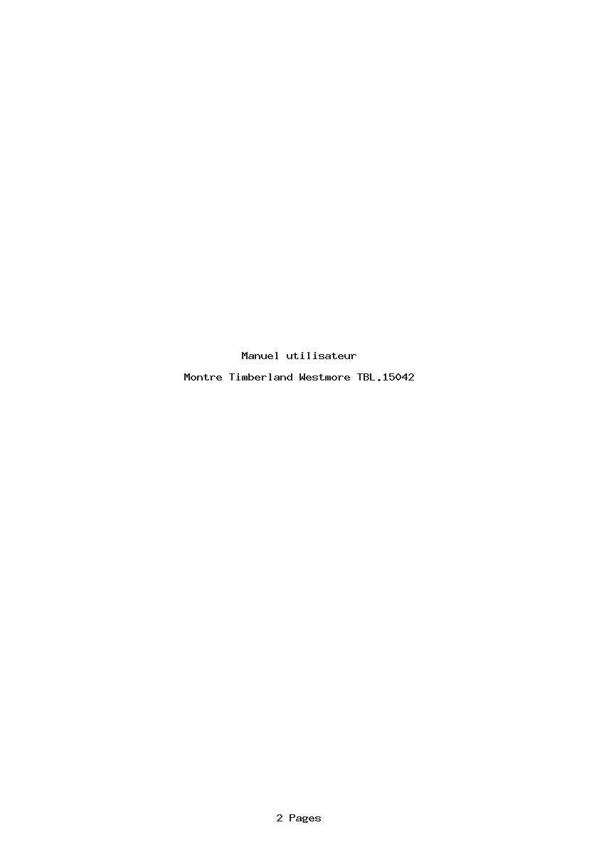 Page 1 de la notice Manuel utilisateur Timberland Westmore TBL.15042