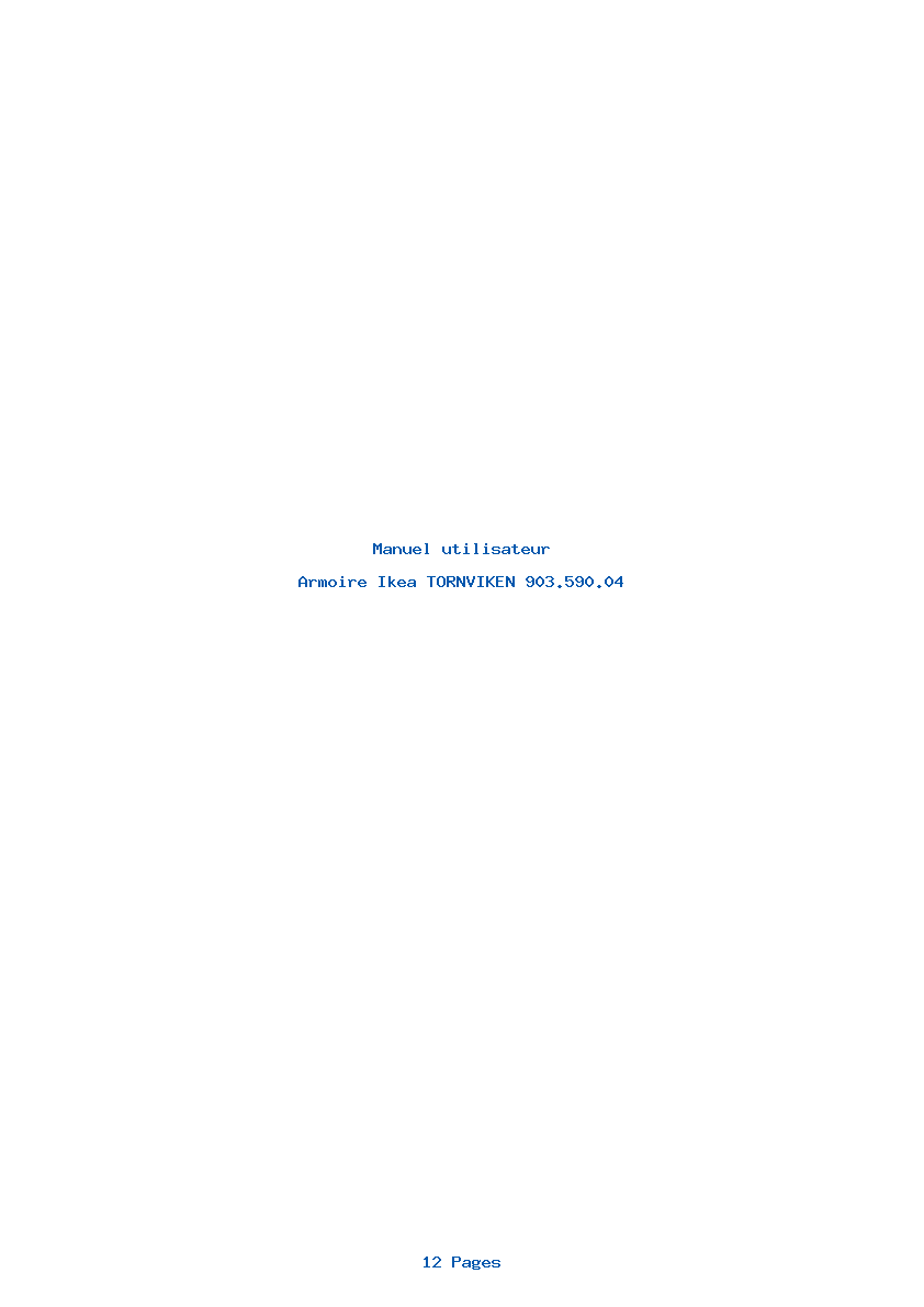 Page 1 de la notice Manuel utilisateur Ikea TORNVIKEN 903.590.04
