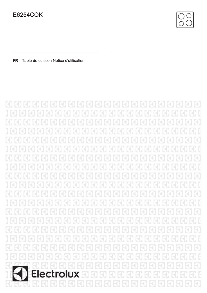 Page 1 de la notice Manuel utilisateur Electrolux E6254COK