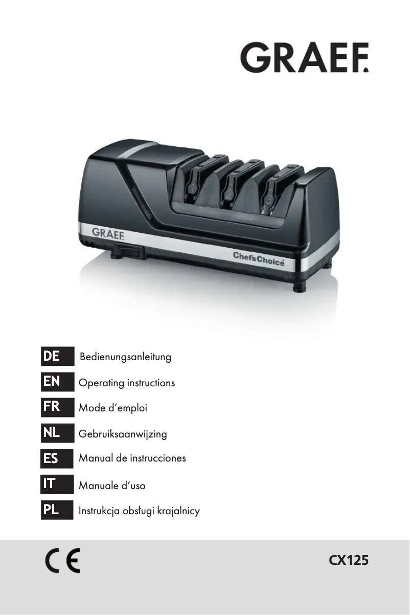 Page 1 de la notice Manuel utilisateur Graef Chef's Choice CX125