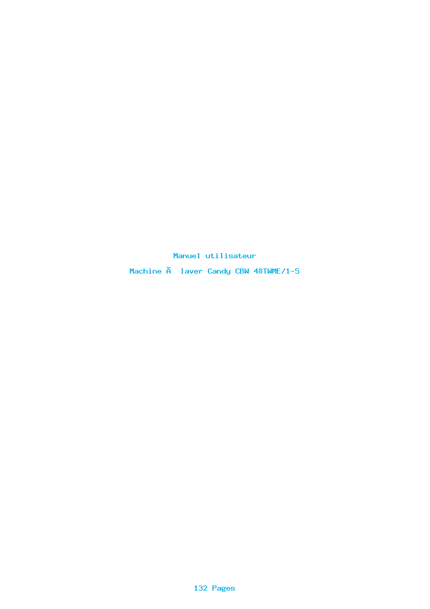 Page 1 de la notice Manuel utilisateur Candy CBW 48TWME/1-S