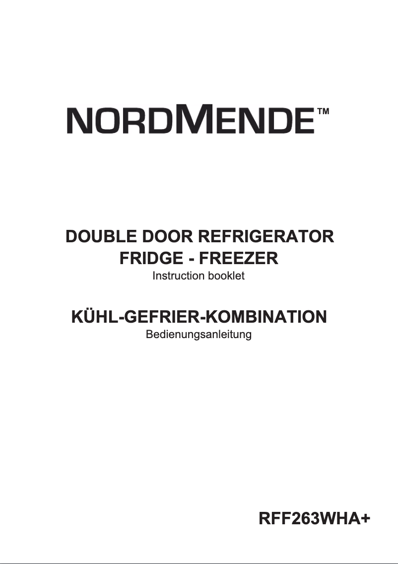 Page 1 de la notice Manuel utilisateur Nordmende RFF263WHAPLUS