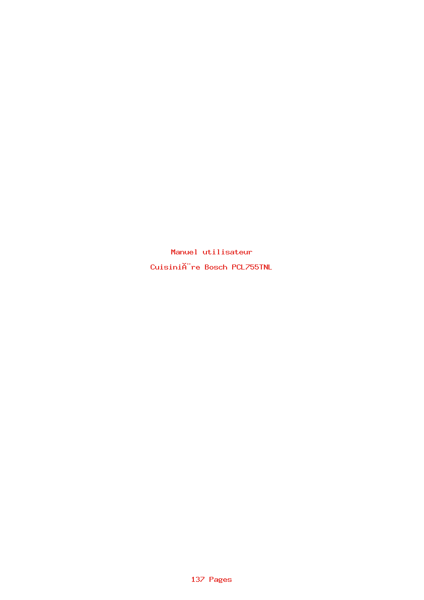 Image de la première page du manuel de l'appareil PCL755TNL