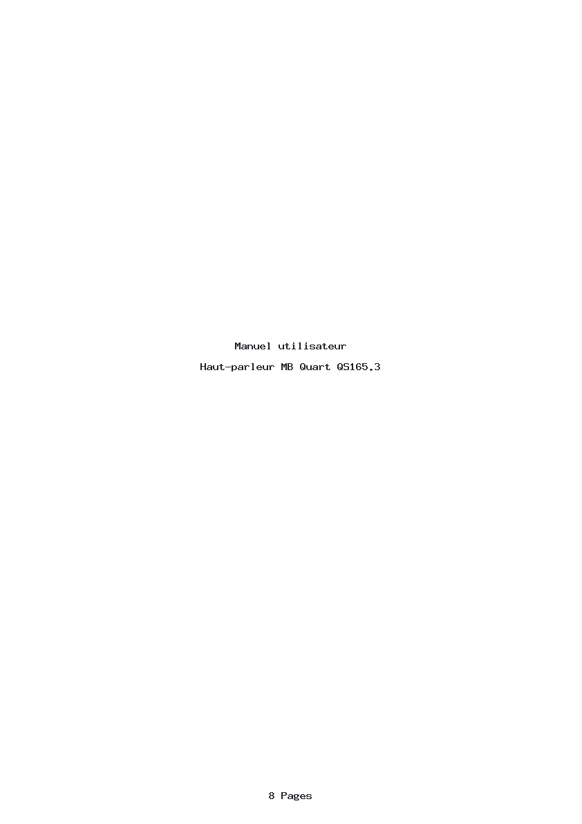 Page 1 de la notice Manuel utilisateur MB Quart QS165.3
