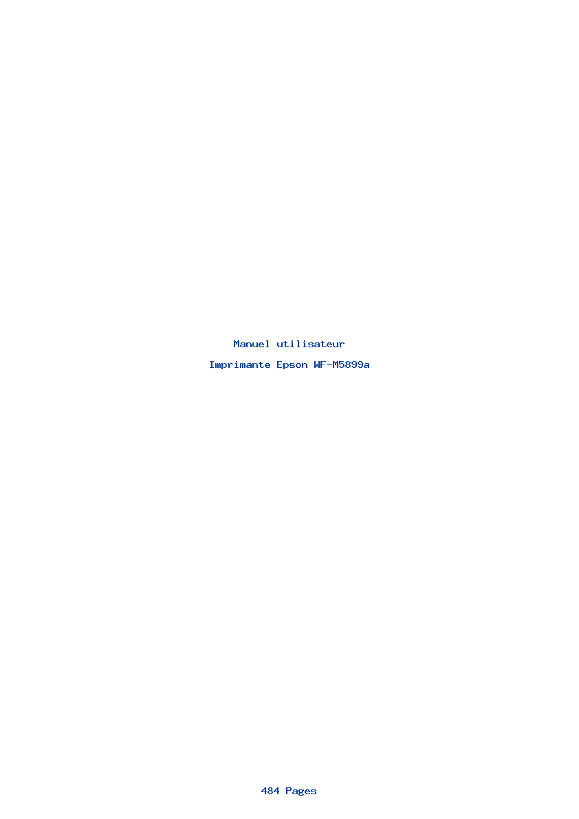 Page 1 de la notice Manuel utilisateur Epson WF-M5899a