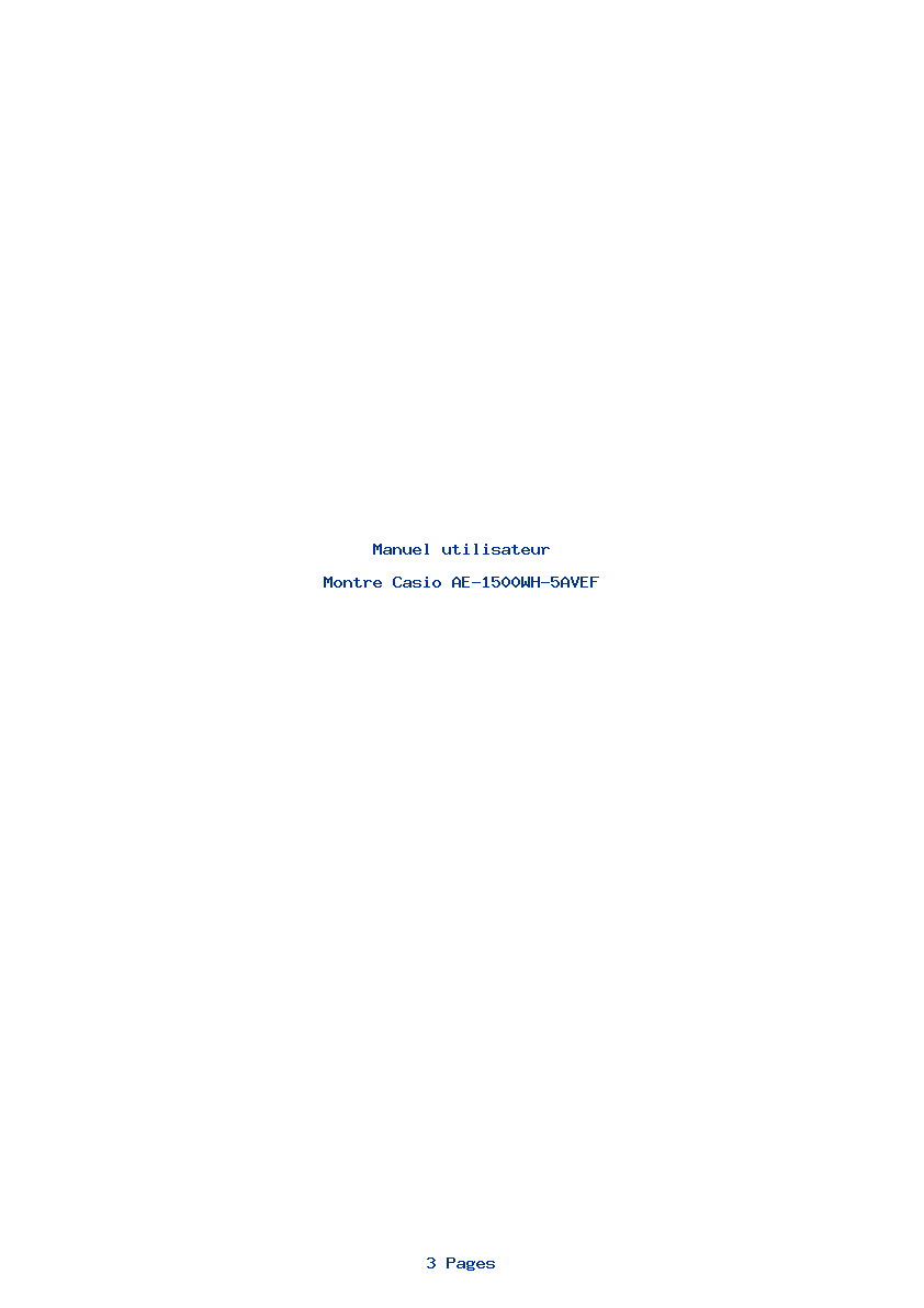 Page 1 de la notice Manuel utilisateur Casio AE-1500WH-5AVEF