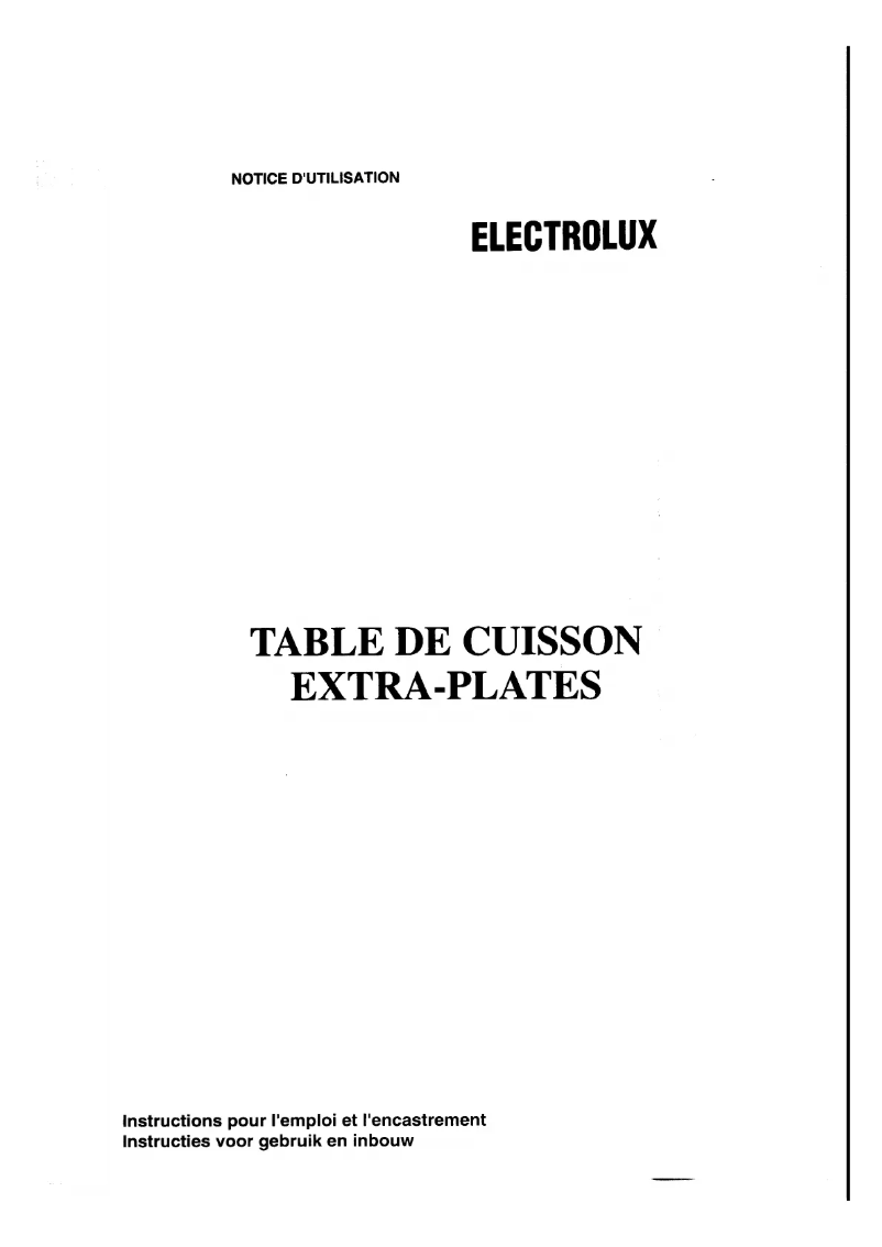 Page 1 de la notice Manuel utilisateur Electrolux EHI670