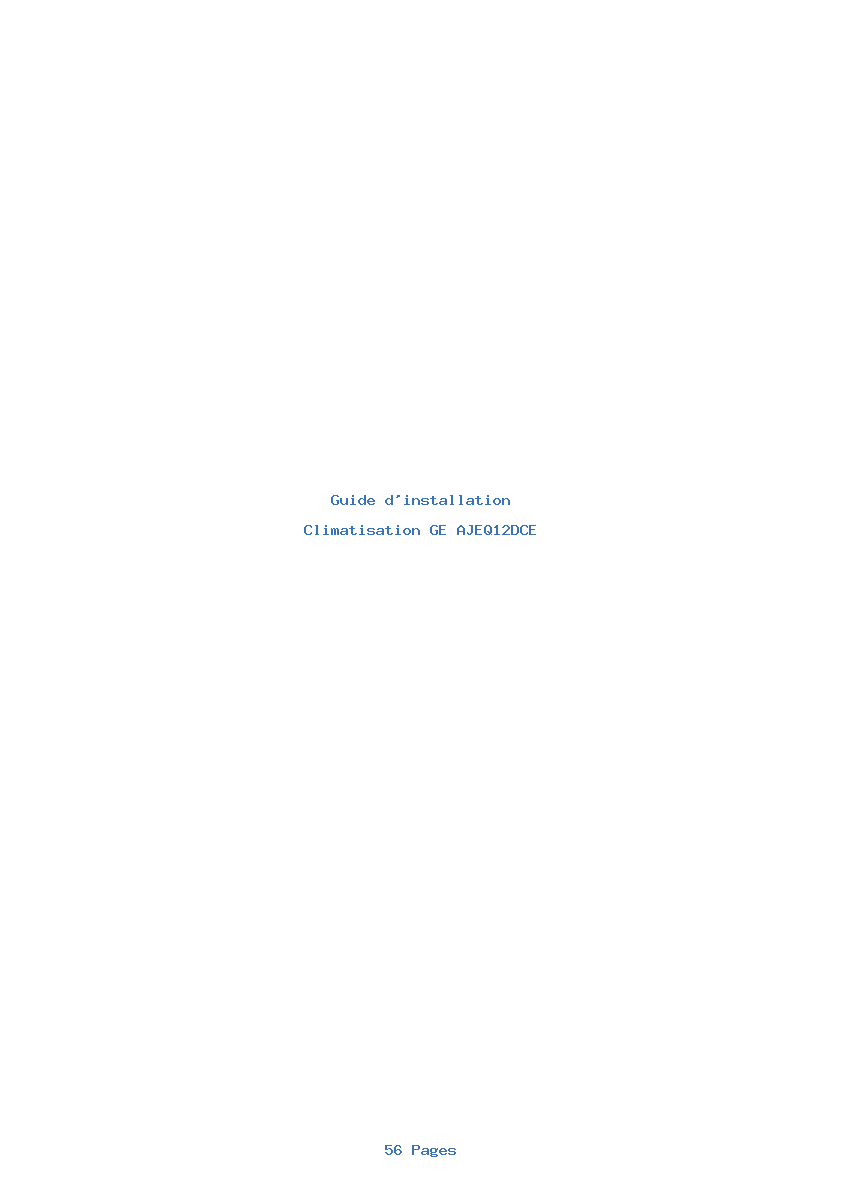 Page 1 de la notice Guide d'installation GE AJEQ12DCE
