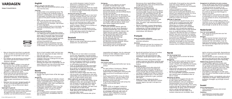 Page 1 de la notice Manuel utilisateur Ikea VARDAGEN 802.947.20