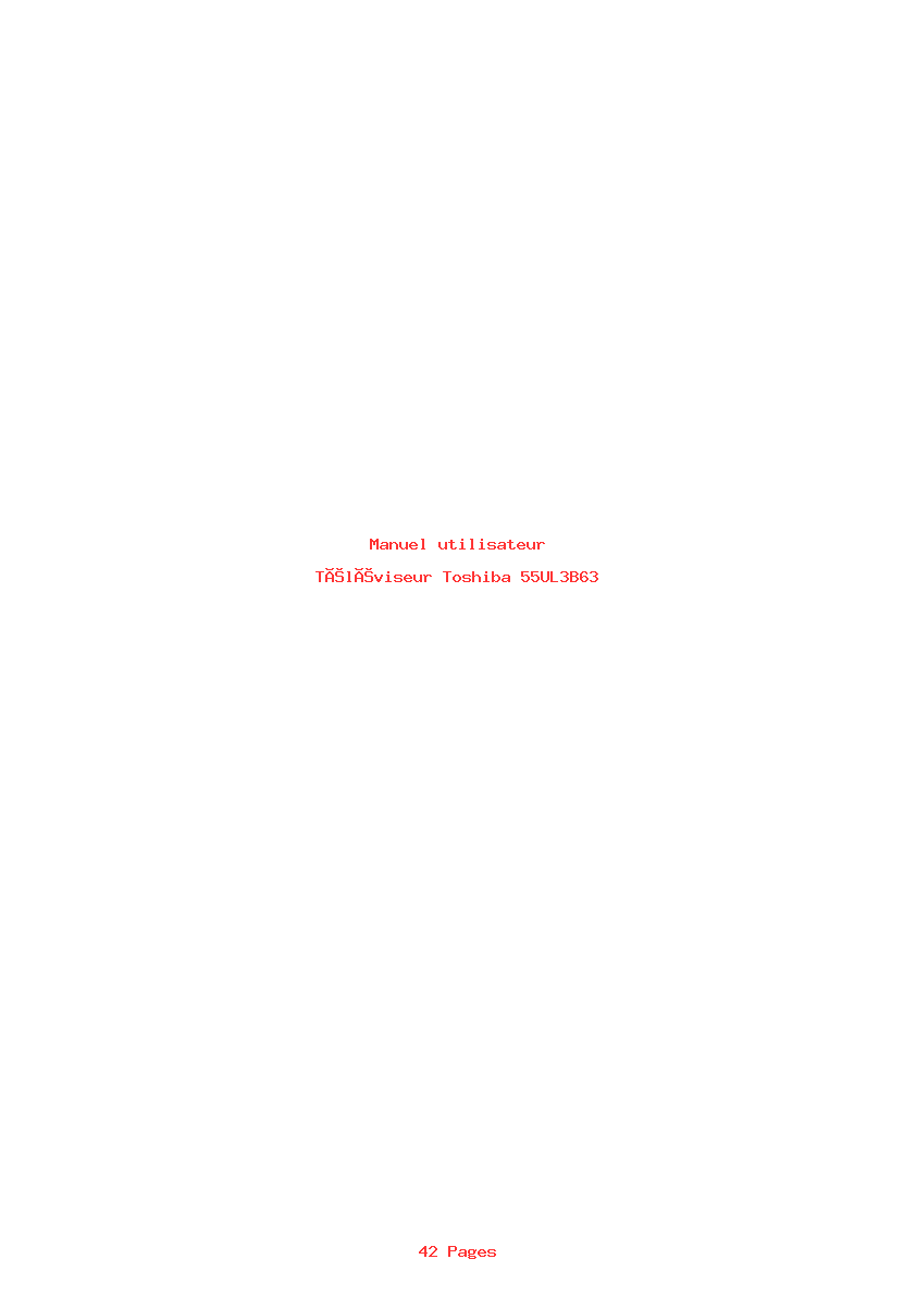 Page 1 de la notice Manuel utilisateur Toshiba 55UL3B63