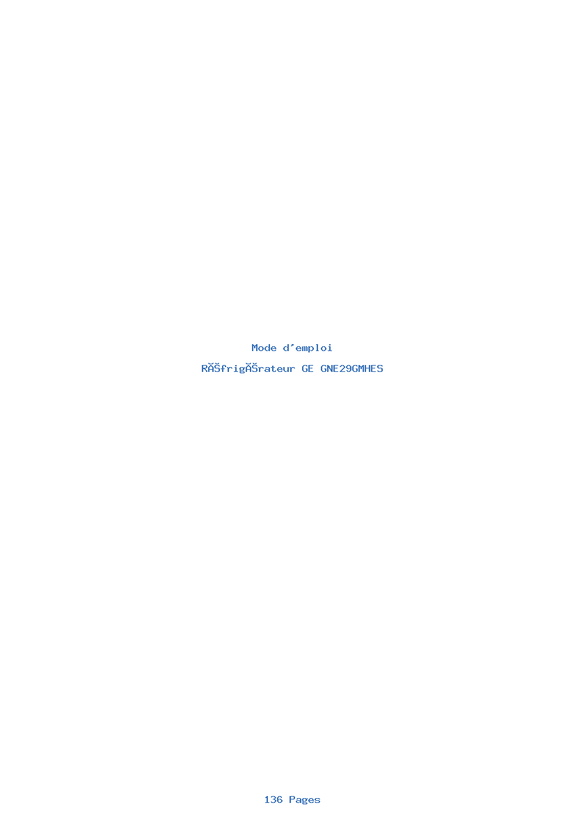 Page 1 de la notice Mode d'emploi GE GNE29GMHES