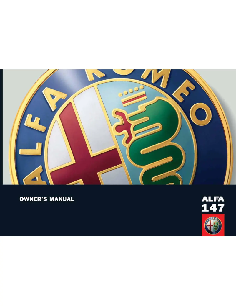 Page 1 of the manual User Manual Alfa Romeo 147 (2006)