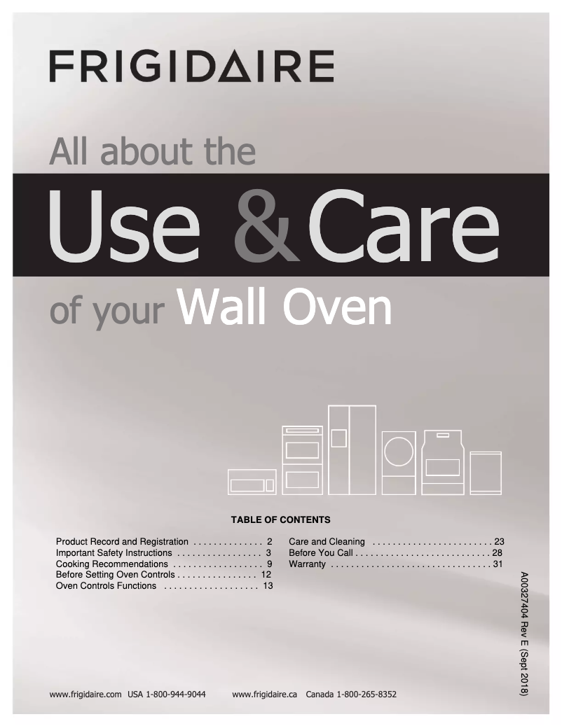 Page 1 de la notice Manuel utilisateur Frigidaire FFGW2426US