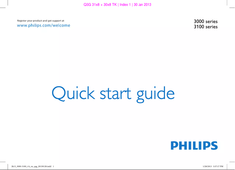 Page n°1 - Guide de démarrage rapide Philips 32PFL3158T