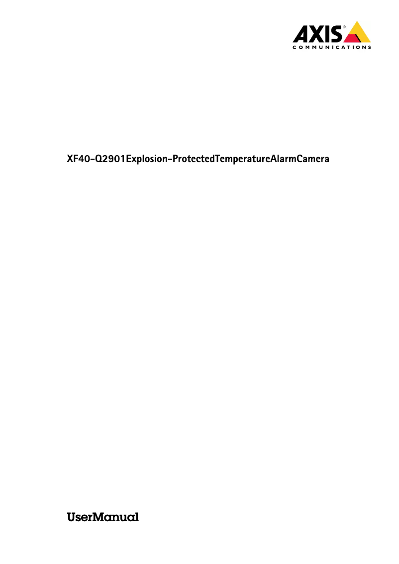 Page 1 de la notice Manuel utilisateur Axis XF40-Q2901