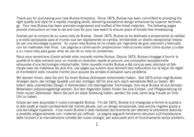 Page 1 de la notice Manuel utilisateur Bulova Accutron II 96B253