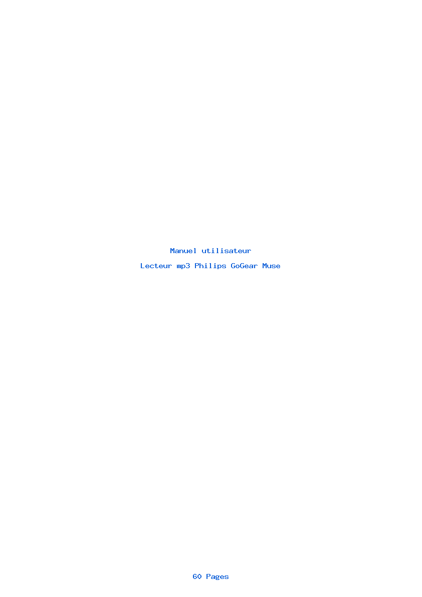 Page 1 de la notice Manuel utilisateur Philips GoGear Muse