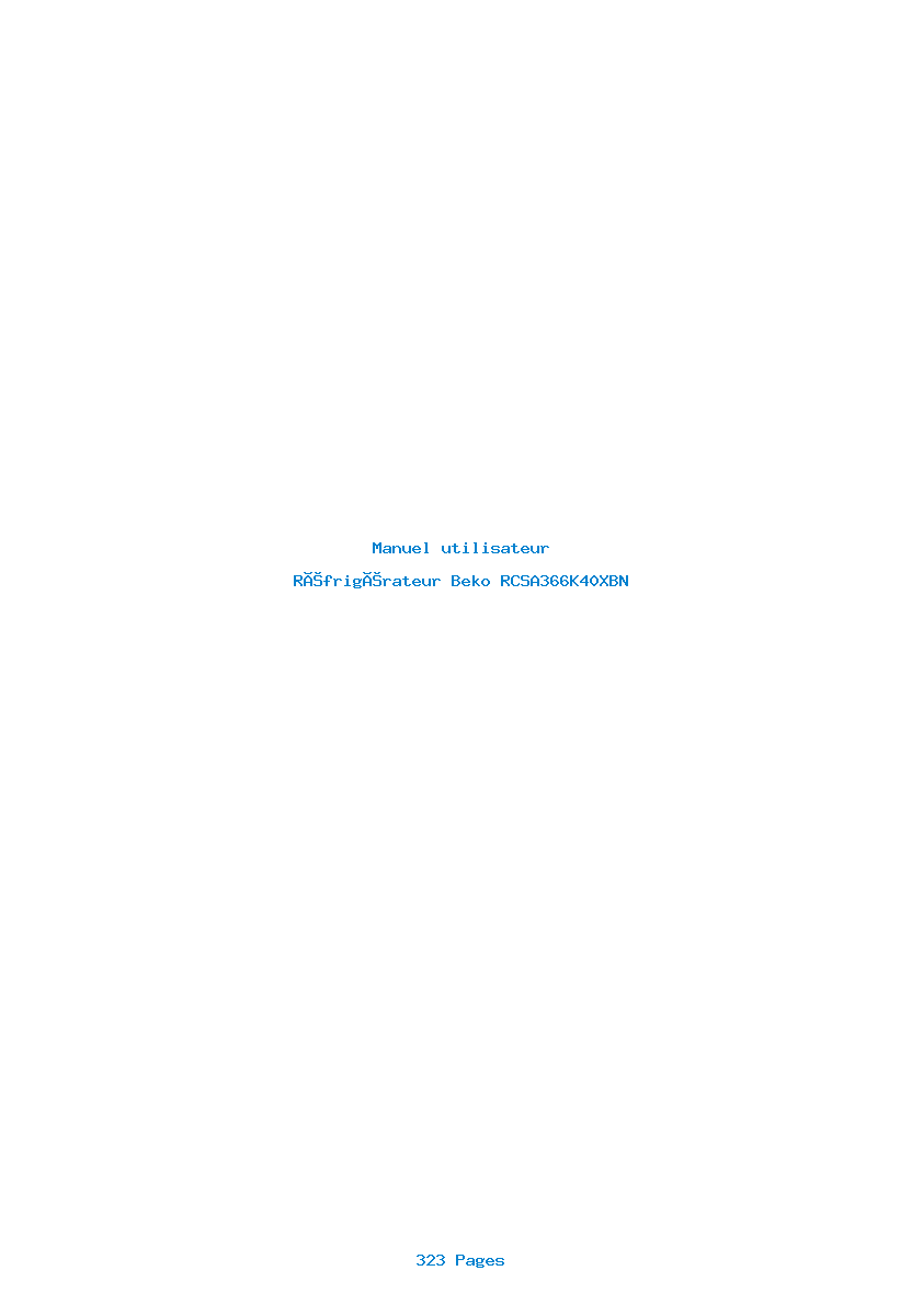 Page 1 de la notice Manuel utilisateur Beko RCSA366K40XBN