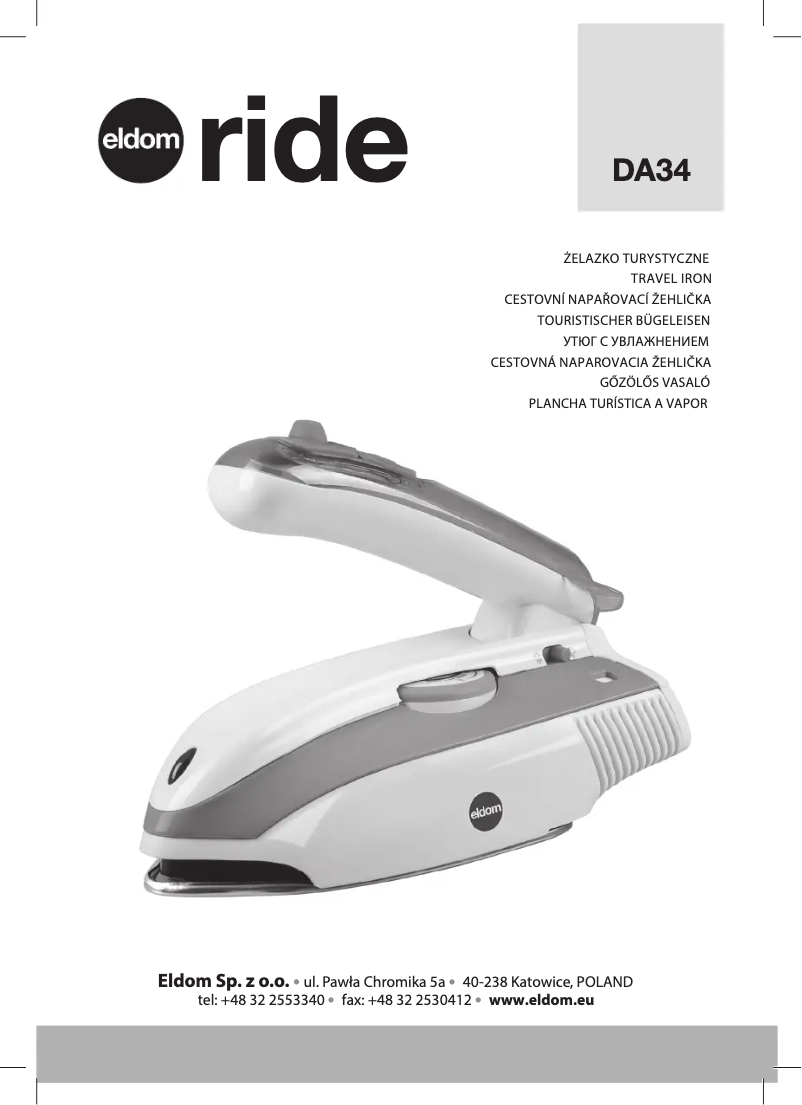 Page 1 of the manual User Manual Eldom Ride DA34