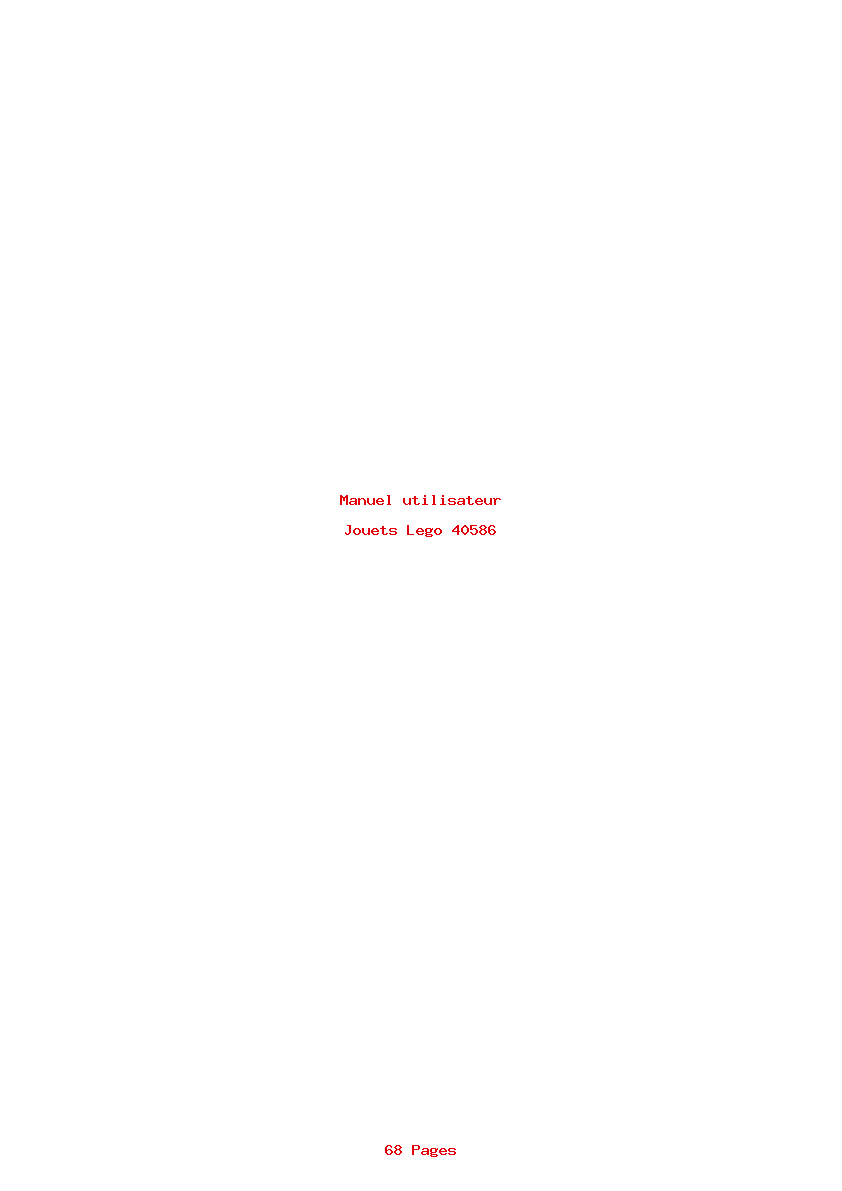 Page 1 de la notice Manuel utilisateur Lego 40586