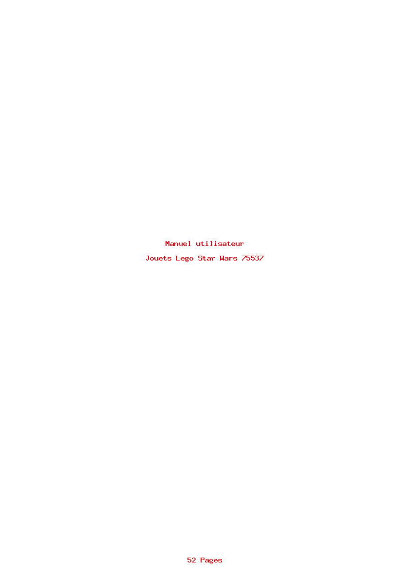 Page 1 de la notice Manuel utilisateur Lego Star Wars 75537