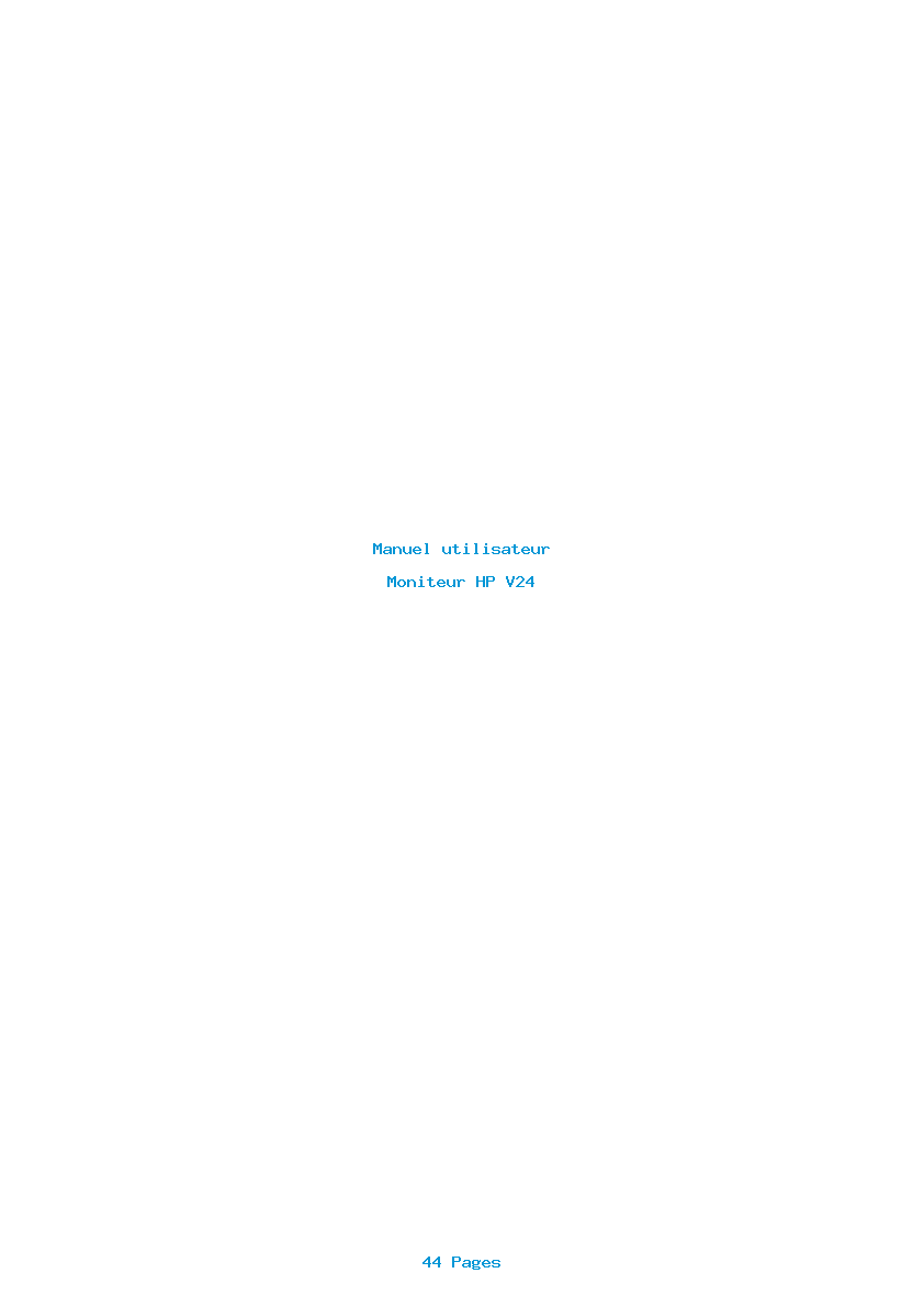 Page 1 de la notice Manuel utilisateur HP V24