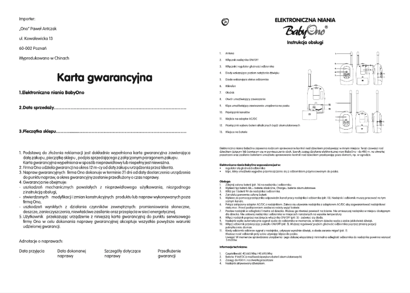 Página 1 del manual Manual de usuario BabyOno 194