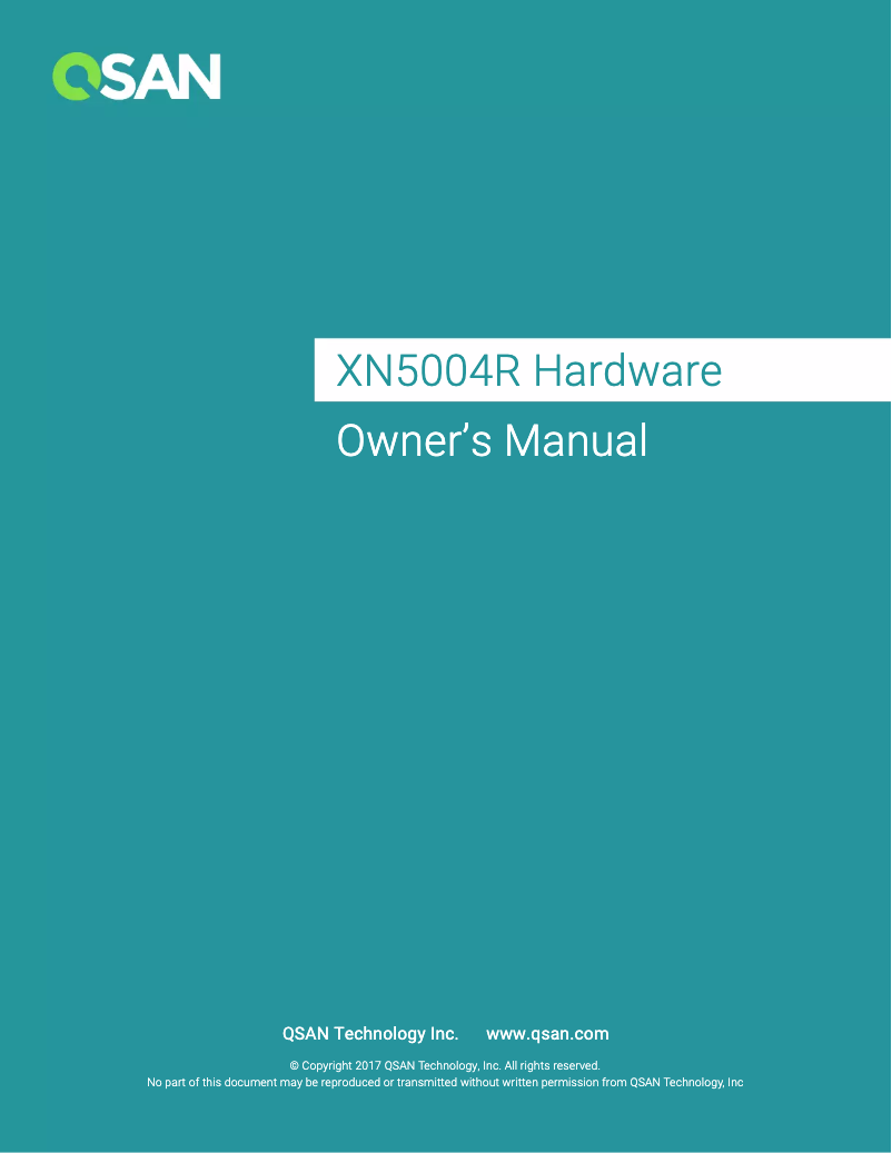 Page 1 de la notice Manuel utilisateur Qsan XN5004R