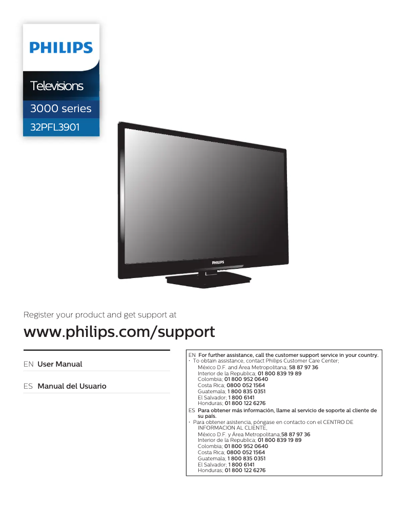 Page 1 of the manual User Manual Philips 3000 series 32PFL3901