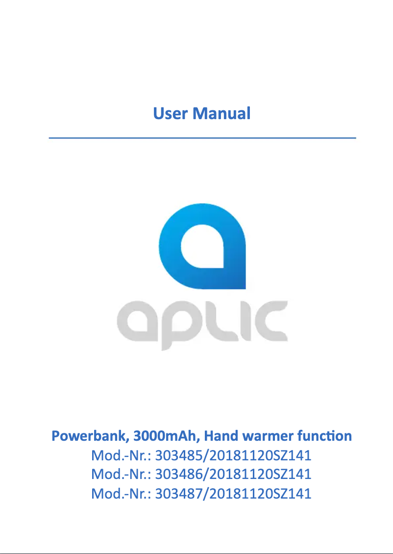 Page 1 de la notice Manuel utilisateur Aplic 303485