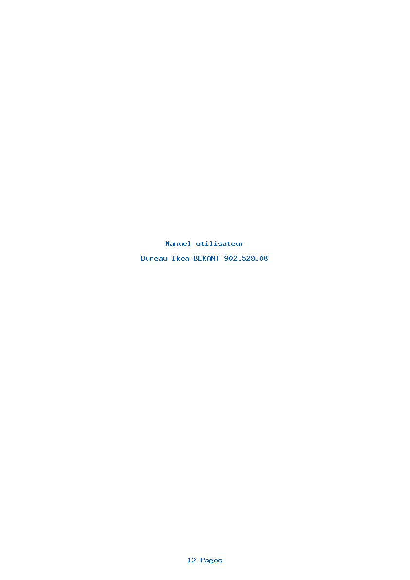 Page 1 de la notice Manuel utilisateur Ikea BEKANT 902.529.08