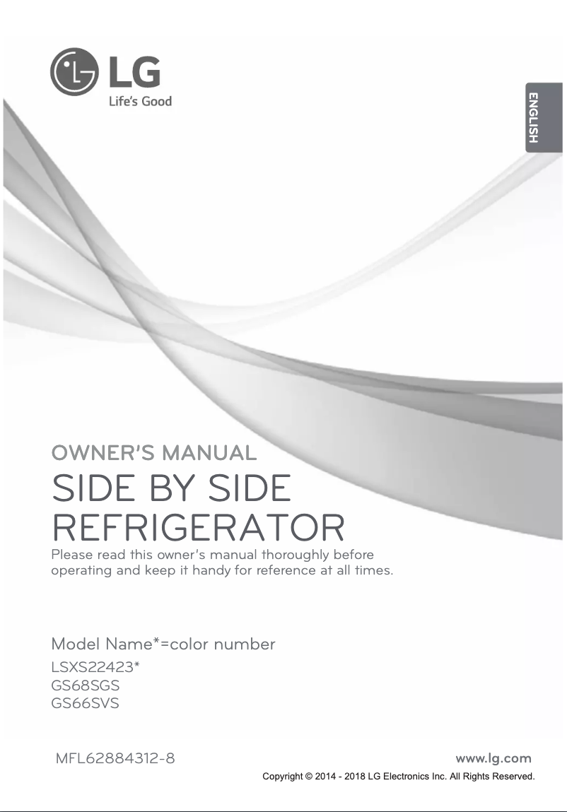 Page 1 de la notice Manuel utilisateur LG LSXS22423S