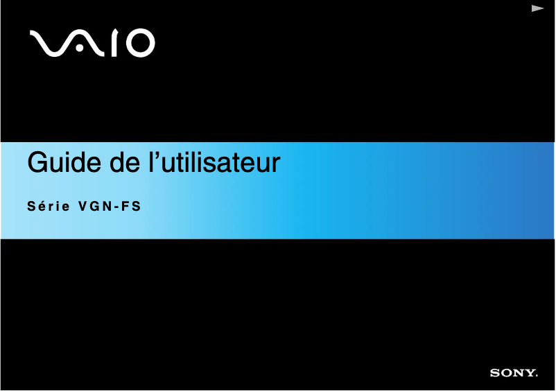 Page 1 de la notice Manuel utilisateur Sony Vaio VGN-FS115B