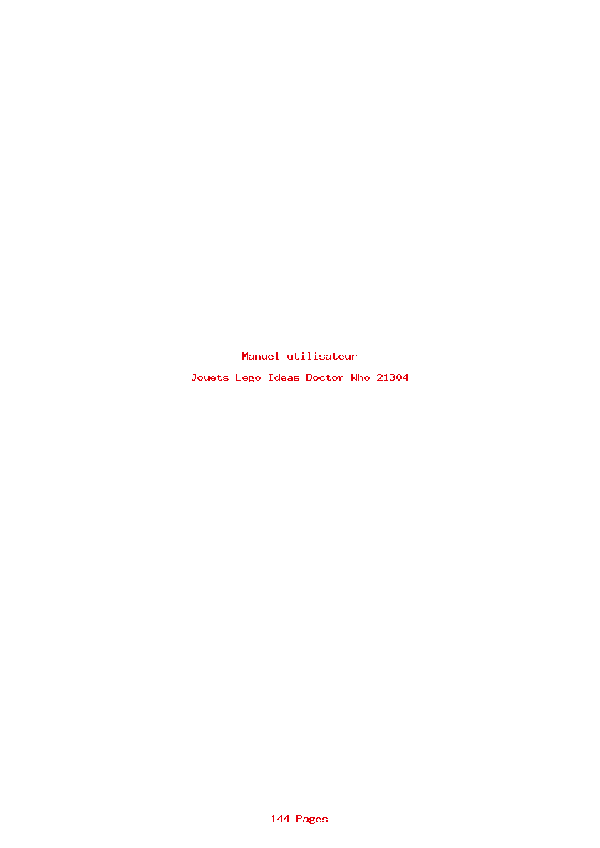 Page 1 de la notice Manuel utilisateur Lego Ideas Doctor Who 21304