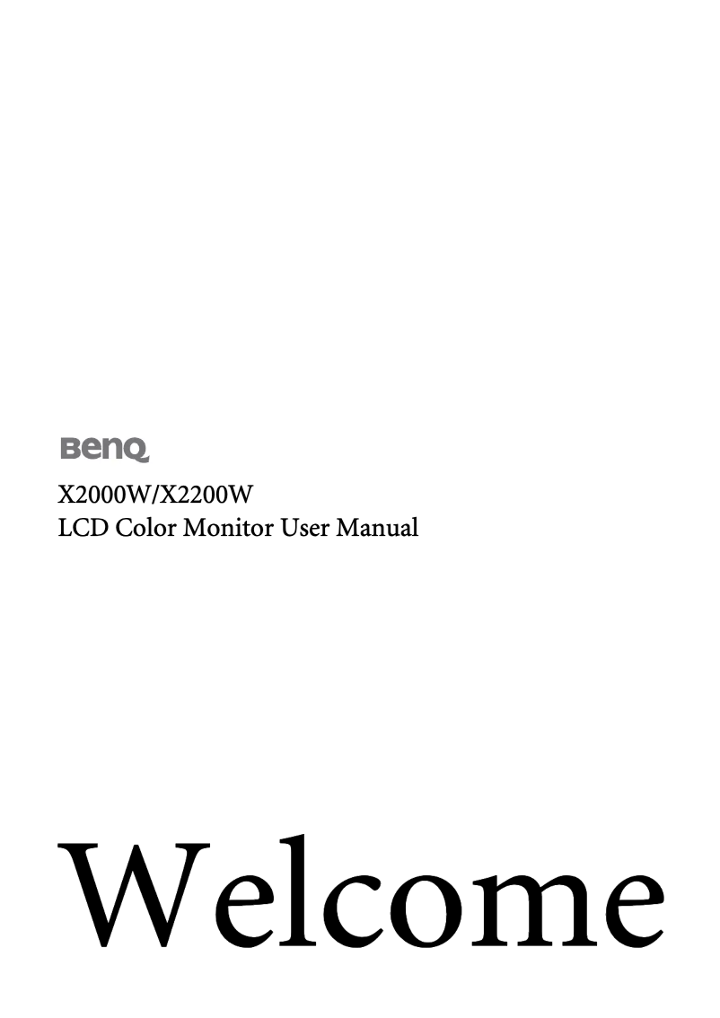 Page 1 of the manual User Manual BenQ X2200W