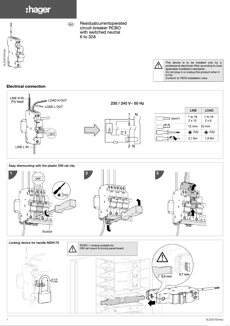 Page 1 of the manual User Manual Hager ADD910T