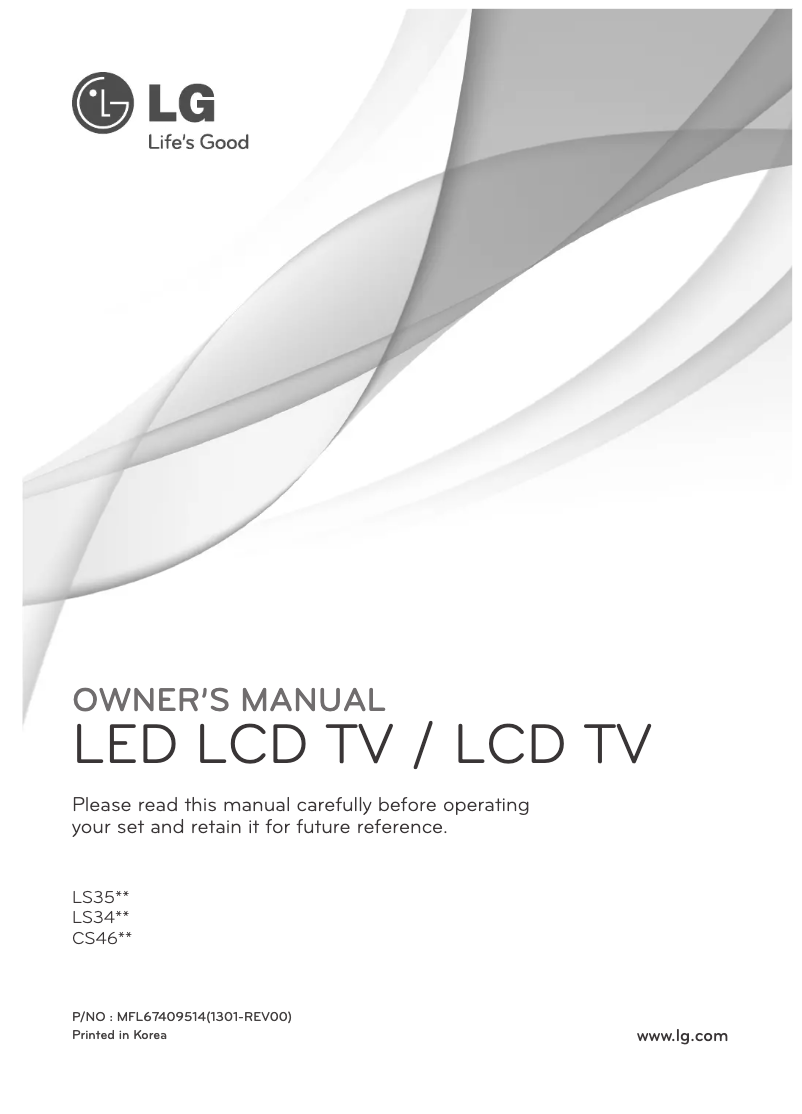 Page 1 de la notice Manuel utilisateur LG 42LS340S