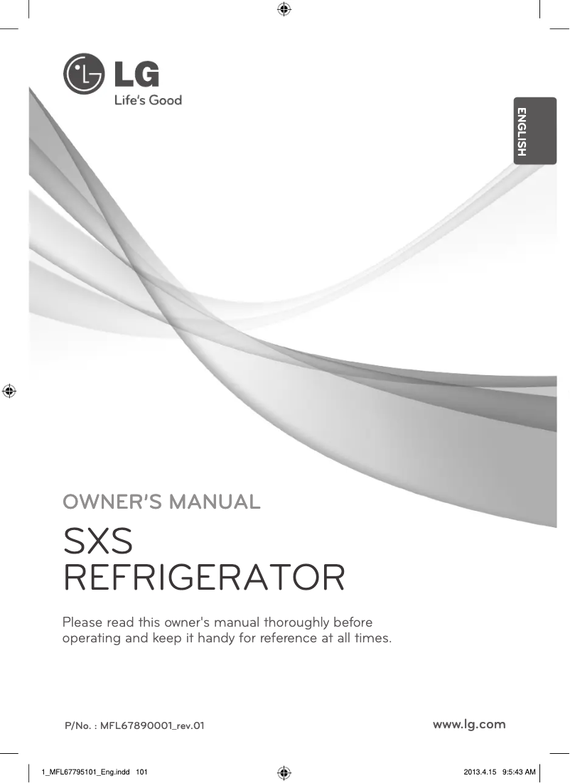 Page 1 de la notice Manuel utilisateur LG GSL545NSQZ