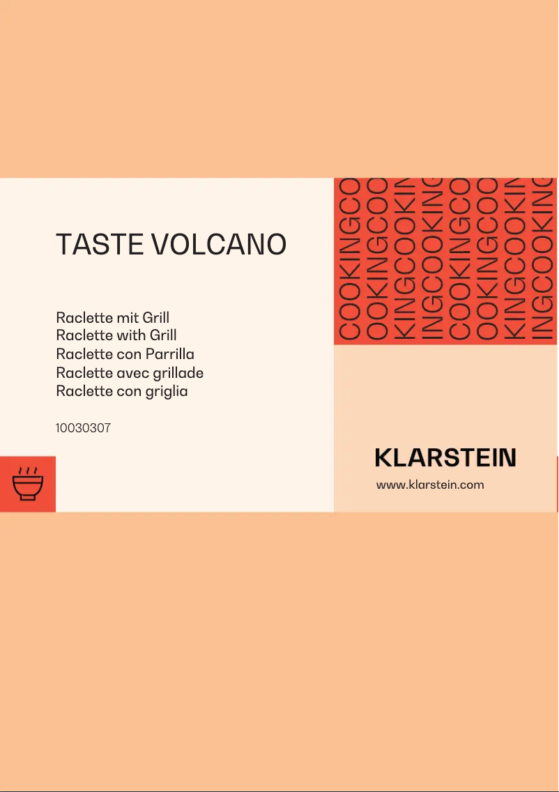 Page 1 of the manual User Manual Klarstein Taste Volcano