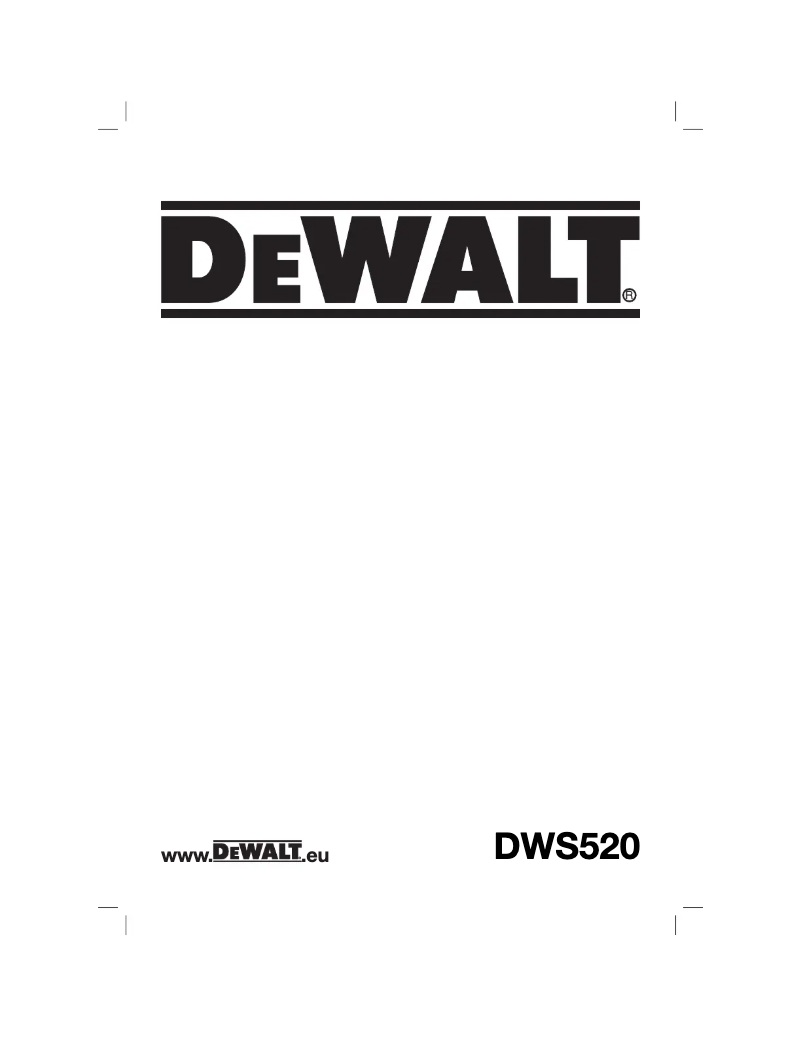 Page 1 de la notice Manuel utilisateur DeWalt DWS520