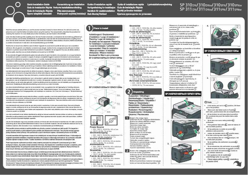 Page 1 de la notice Manuel utilisateur Ricoh SP 311DNw