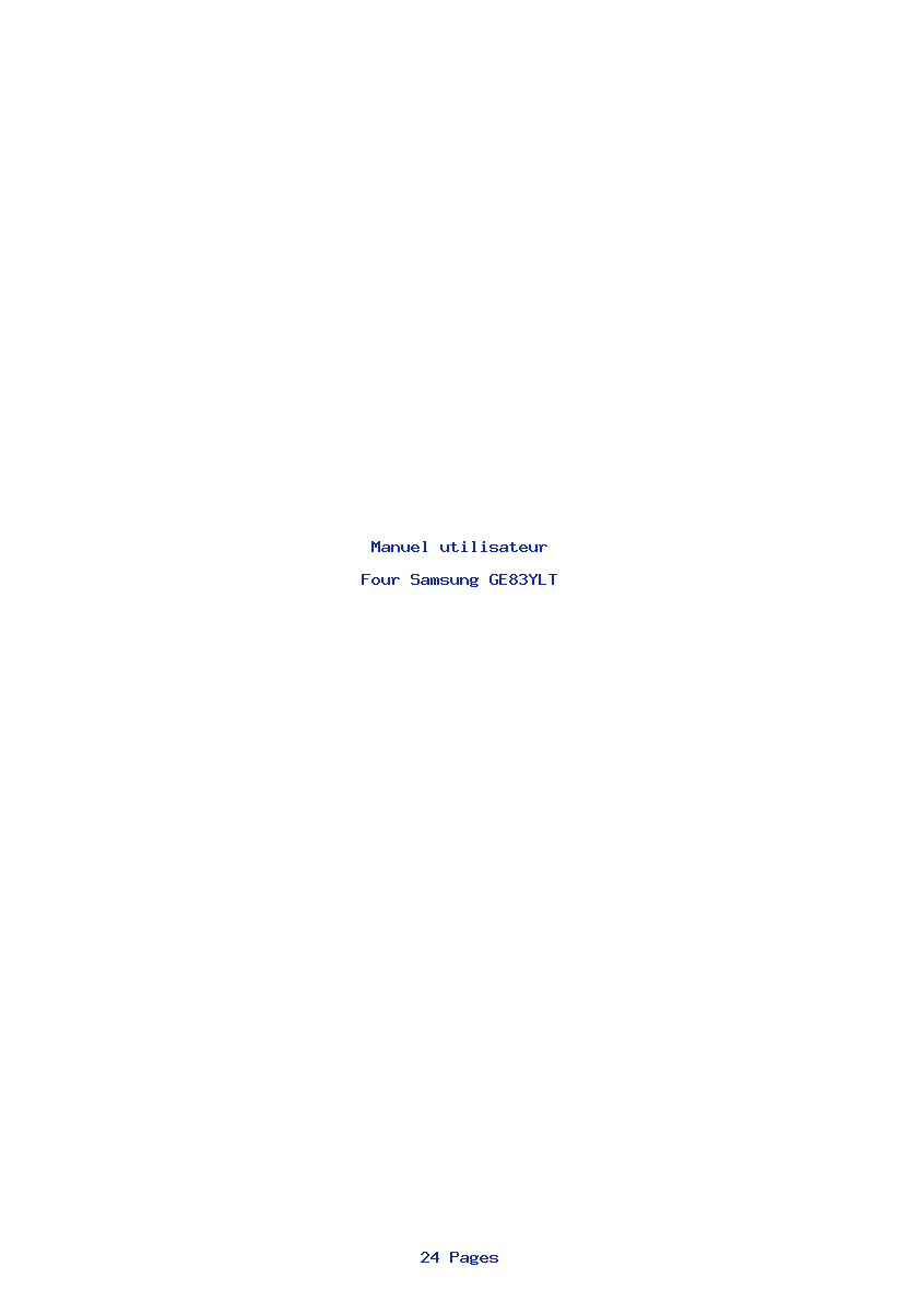 Page 1 de la notice Manuel utilisateur Samsung GE83YLT