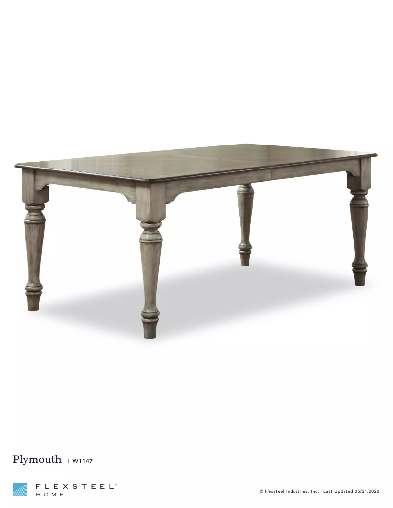 Page 1 de la notice Fiche technique Flexsteel Plymouth W1147-831